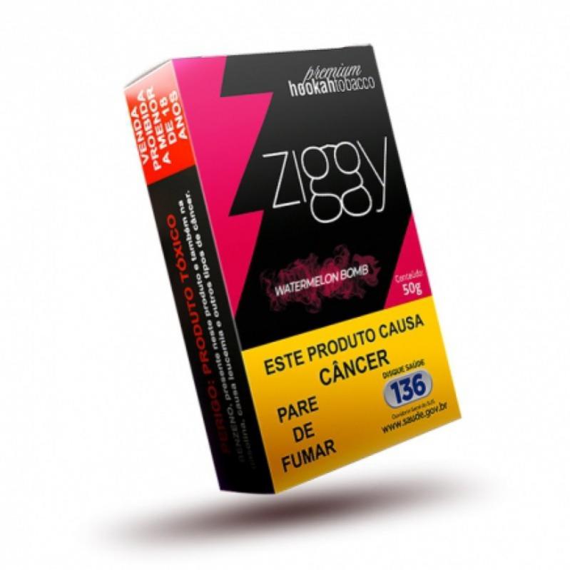 FUMO PARA NARGUILE ZIGGY – WATERMELON BOMB – PACOTE 10X50G