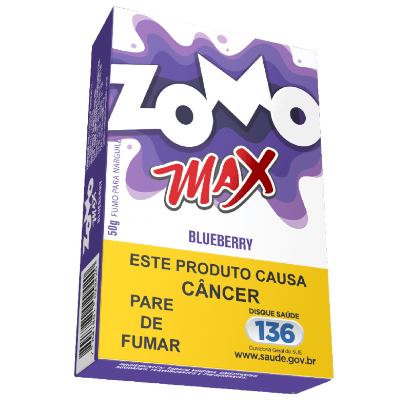 FUMO PARA NARGUILE ZOMO – MAX BLUEBERRY – PACOTE 10X50G
