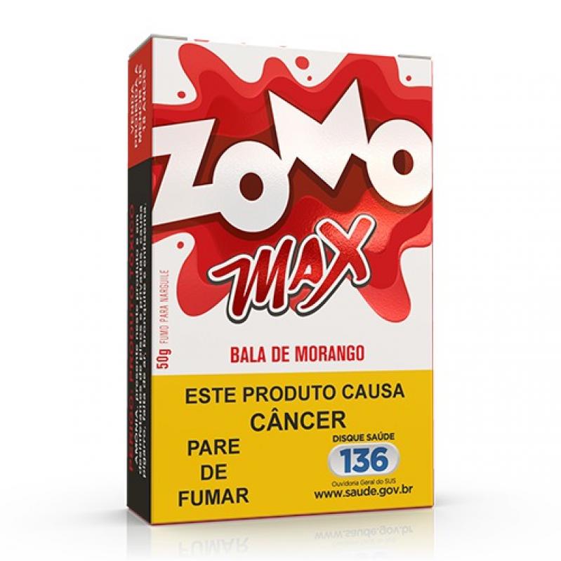 FUMO PARA NARGUILE ZOMO – MAX BALA DE MORANGO – PACOTE 10X50G