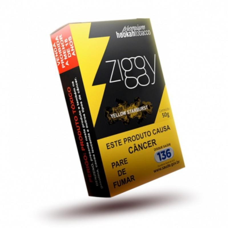 FUMO PARA NARGUILE ZIGGY – YELLOW STARBURST – PACOTE 10X50G