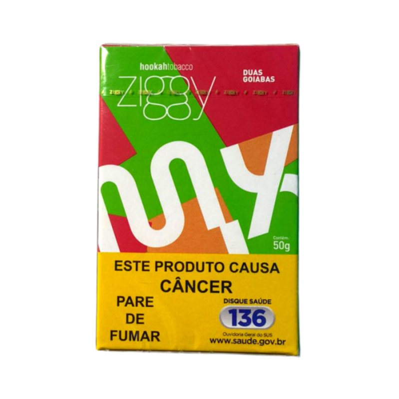 FUMO PARA NARGUILE ZIGGY – DUAS GOIABAS – PACOTE 10X50G