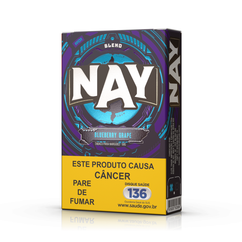 FUMO PARA NARGUILE NAY – BLUEBERRY GRAPE – PACOTE 10X50G