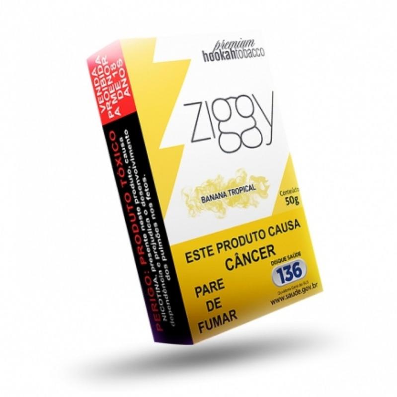 FUMO PARA NARGUILE ZIGGY – BANANA TROPICAL – PACOTE 10X50G