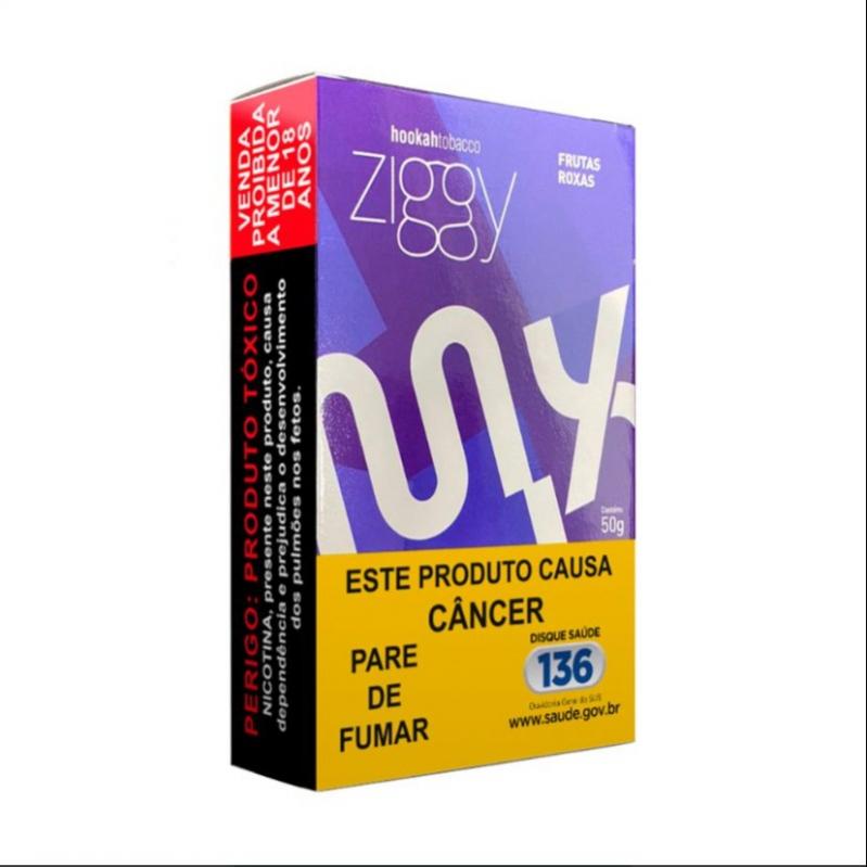 FUMO PARA NARGUILE ZIGGY – FRUTAS ROXAS – PACOTE 10X50G