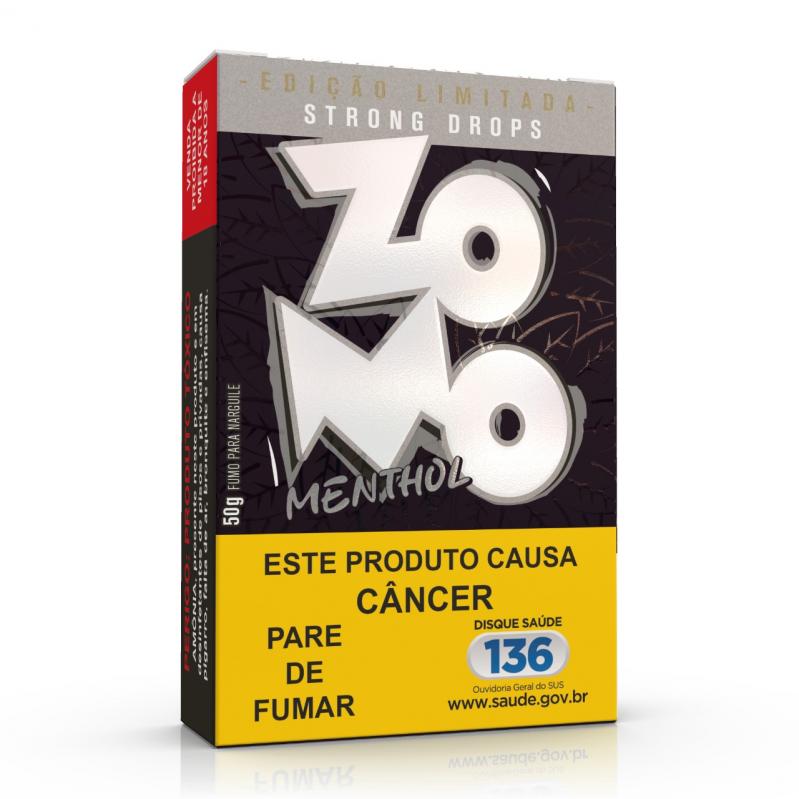 FUMO PARA NARGUILE ZOMO – STRONG DROPS MENTHOL – PACOTE 10X50G