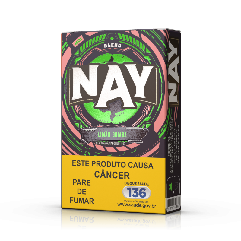 FUMO PARA NARGUILE NAY – GOIABA COM LIMAO – PACOTE 10X50G