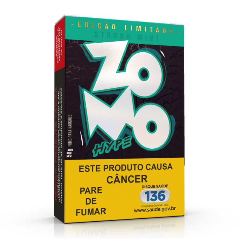 FUMO PARA NARGUILE ZOMO – STRONG MINT HYPE – PACOTE 10X50G