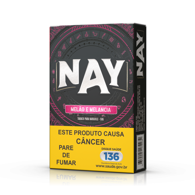 FUMO PARA NARGUILE NAY – MELÃO E MELANCIA – PACOTE 10X50G