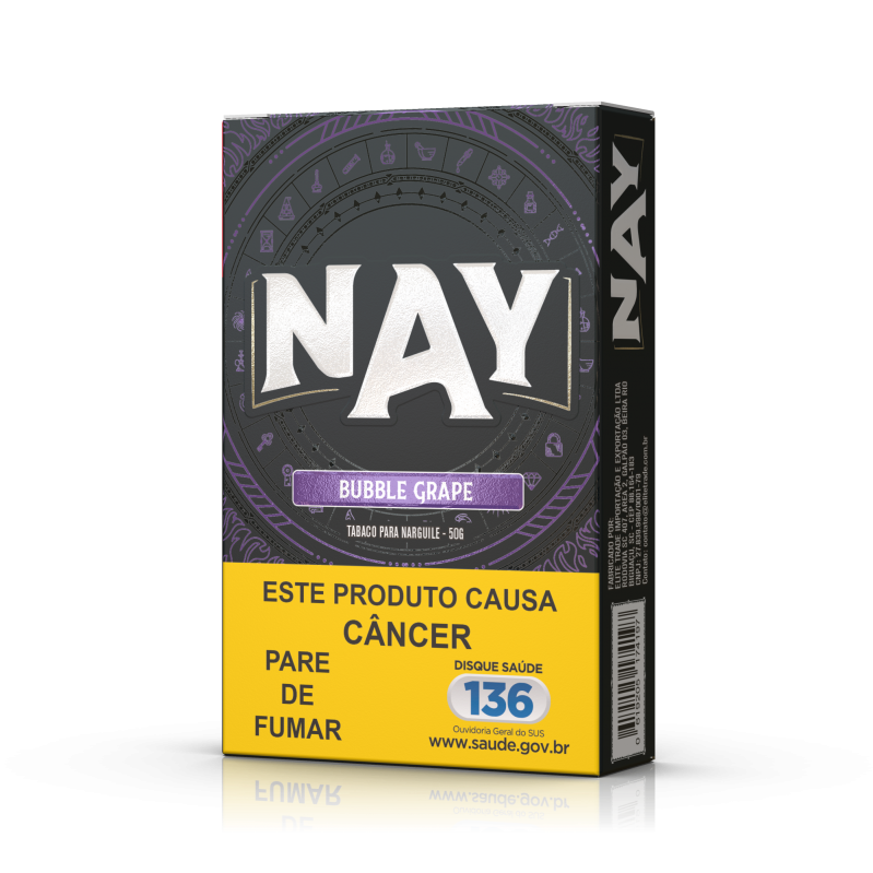 FUMO PARA NARGUILE NAY – BUBBLE GRAPE – PACOTE 10X50G