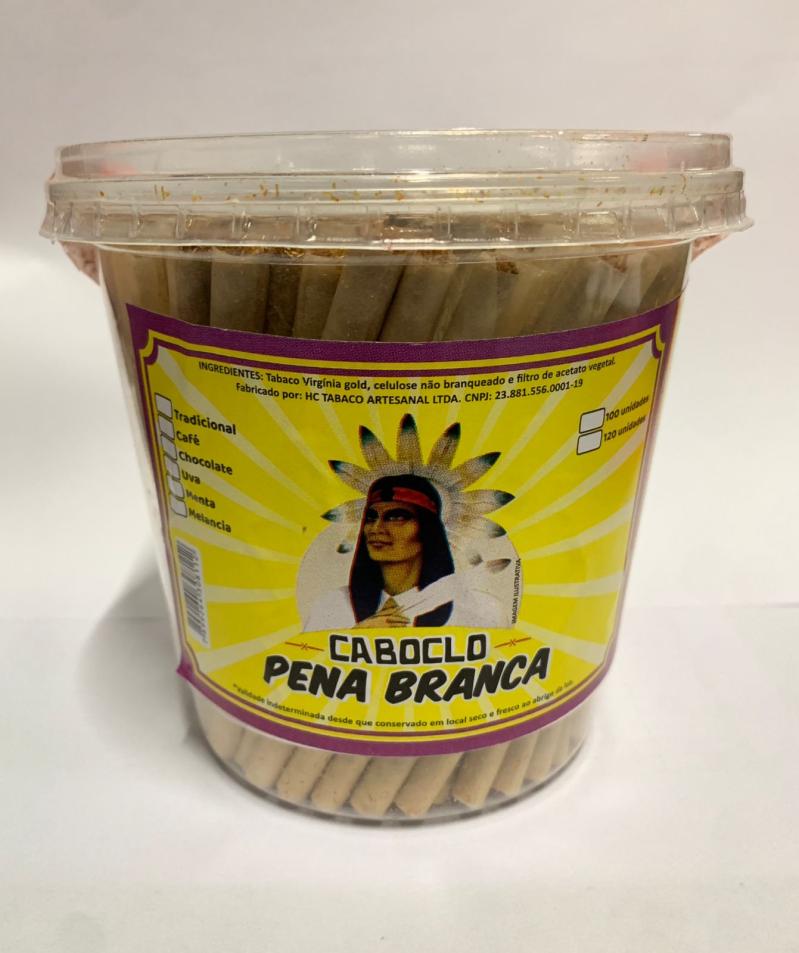 POTE COM CIGARRO DE TABACO PENA BRANCA – TRADICIONAL PAPEL BRANCO – COM 120 UND